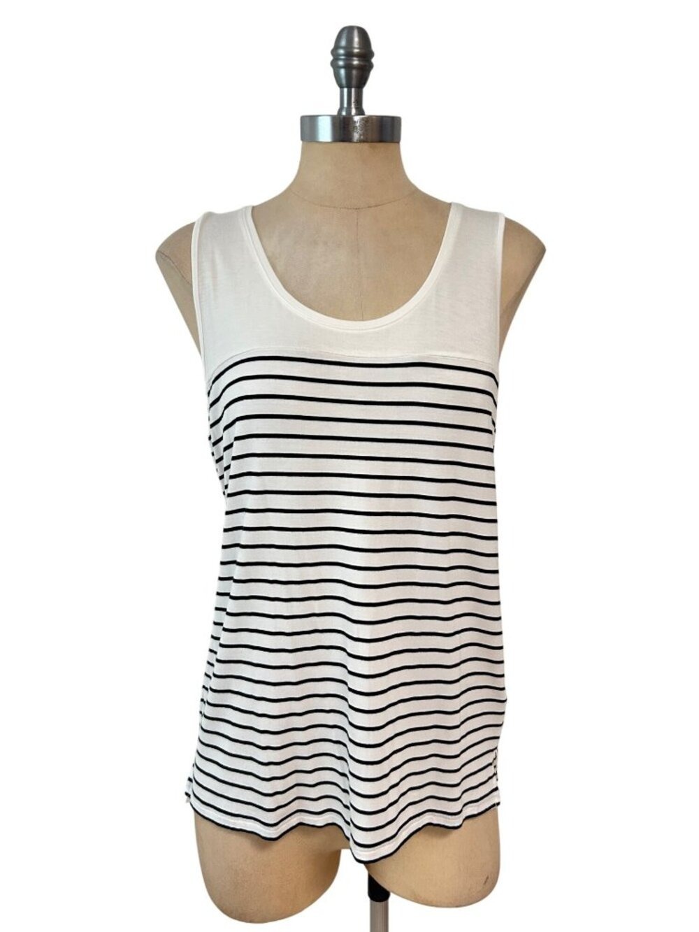 White House Black Market Womens Scoop Neck Striped Tank Top Small NWT